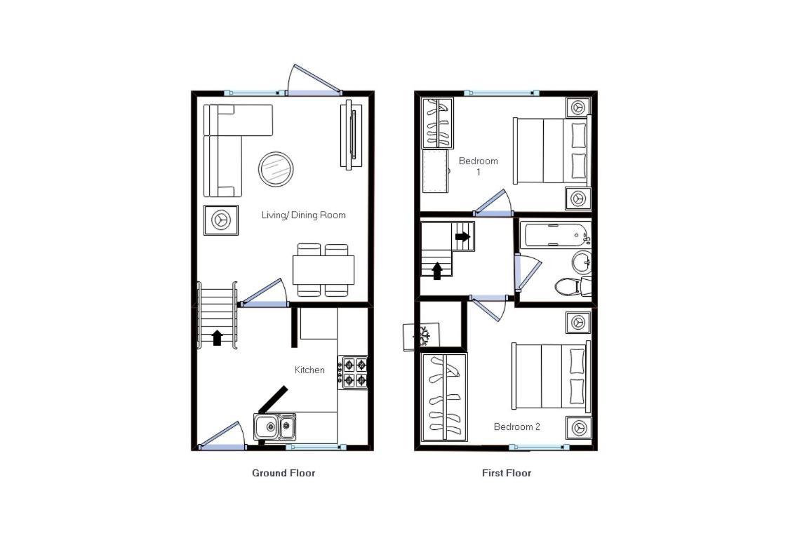 Modern 2 Bed House Sleeps 6 Southam Town Centre - Inspire Homes Ltd Buitenkant foto